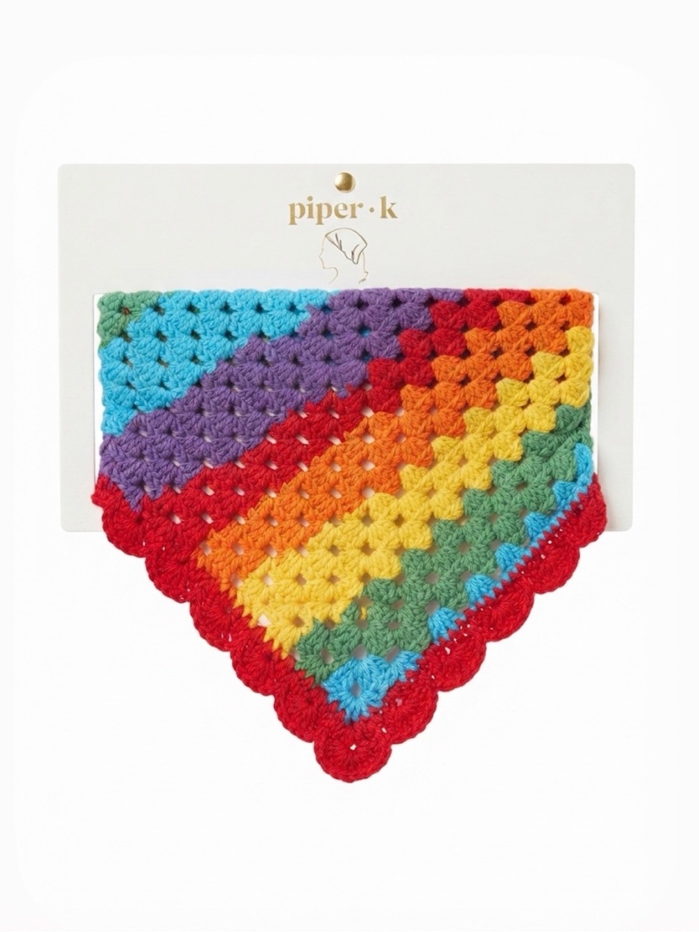 NWT ⚜️♥️⚜️ Piper K Colorful Rainbow Crochet Head Scarf Bandana
